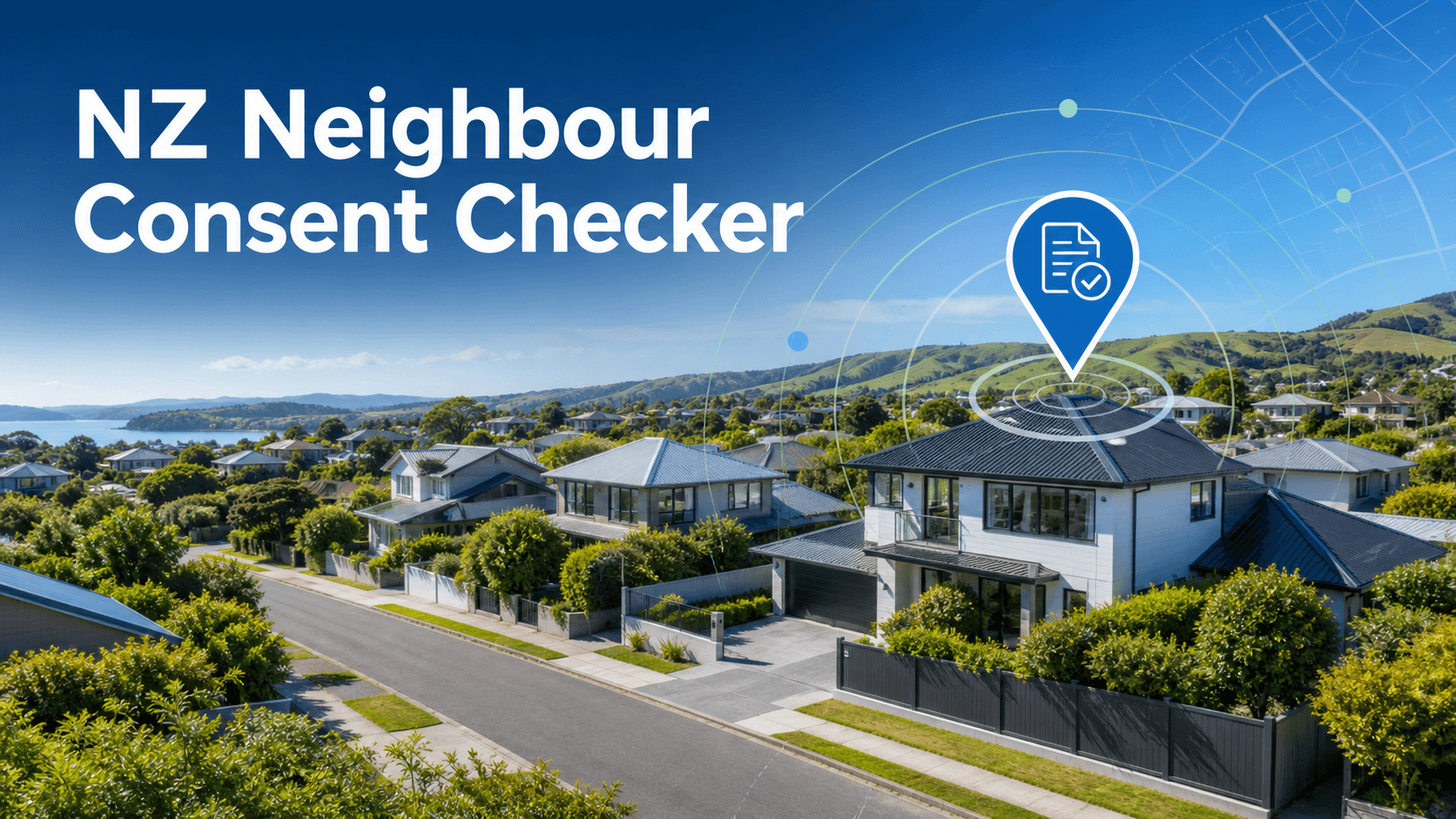 New Zealand neighbourhood with a consent activity map marker